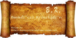 Benkóczi Krisztián névjegykártya